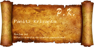 Panitz Krizanta névjegykártya